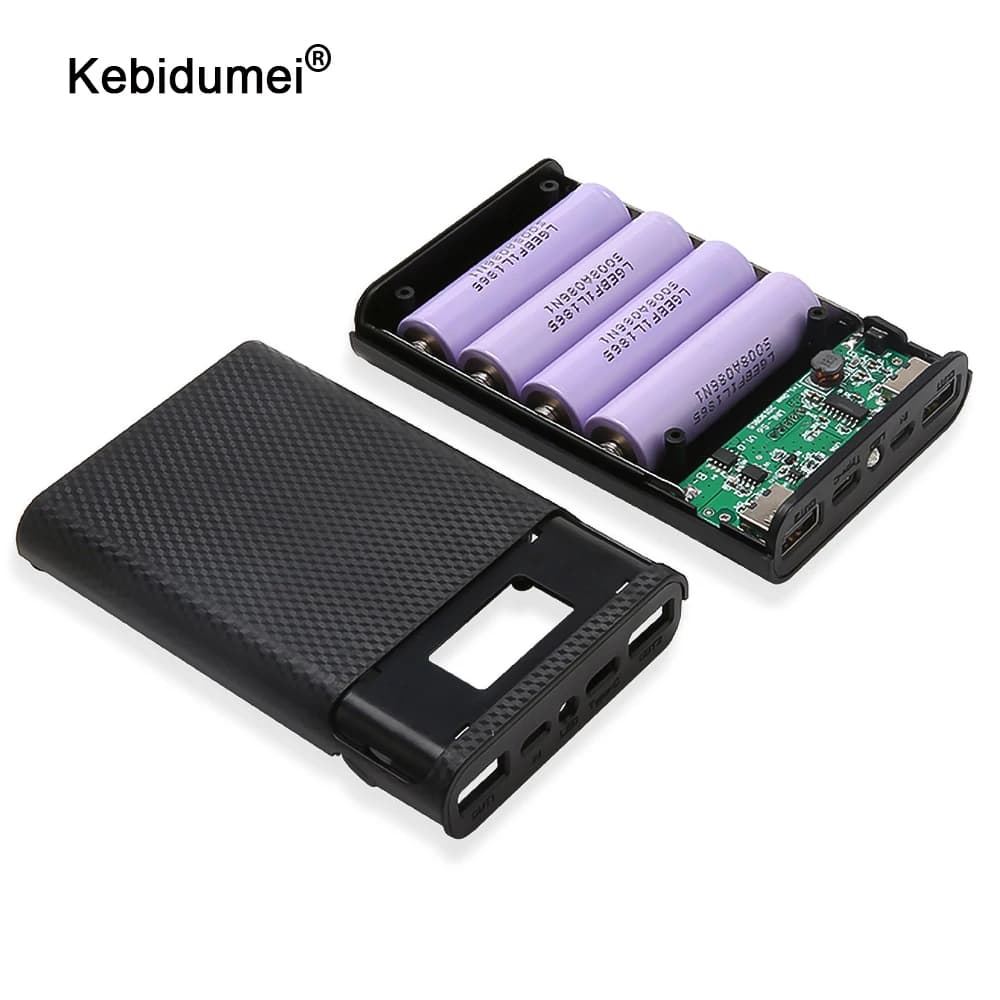 4x18650 Battery charge storage box 5V 2A Dual USB Type C Power Bank Case for Micro USB Android interface for smartphone