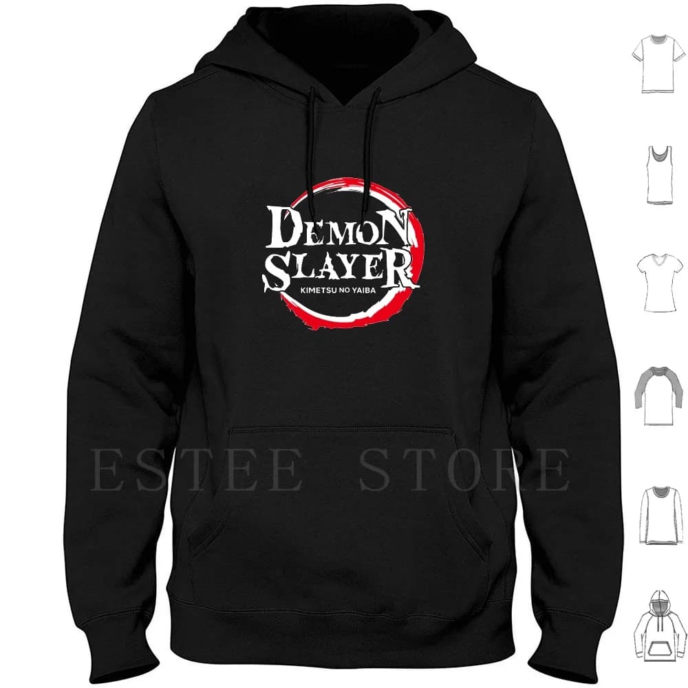 Felpe con cappuccio Demon Manica lunga Demon Logo White Demon Demon Text Demon Anime Demon Tanjiro Demon Demon Japan
