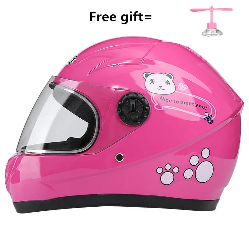 Nuoman Brands the newest motorcycle integral helmet Street Bike Youth Kids Pink for 50 cm to 54cm with collar handkerchief removed CE