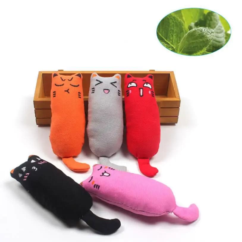 Gatto Peluche Dente Rettifica Erba Gatta Giocattoli Divertente Interattivo Pet Gattino Da Masticare Giocattolo Vocale Artigli Pollice Giocattoli Riempito di cotone Gatto menta