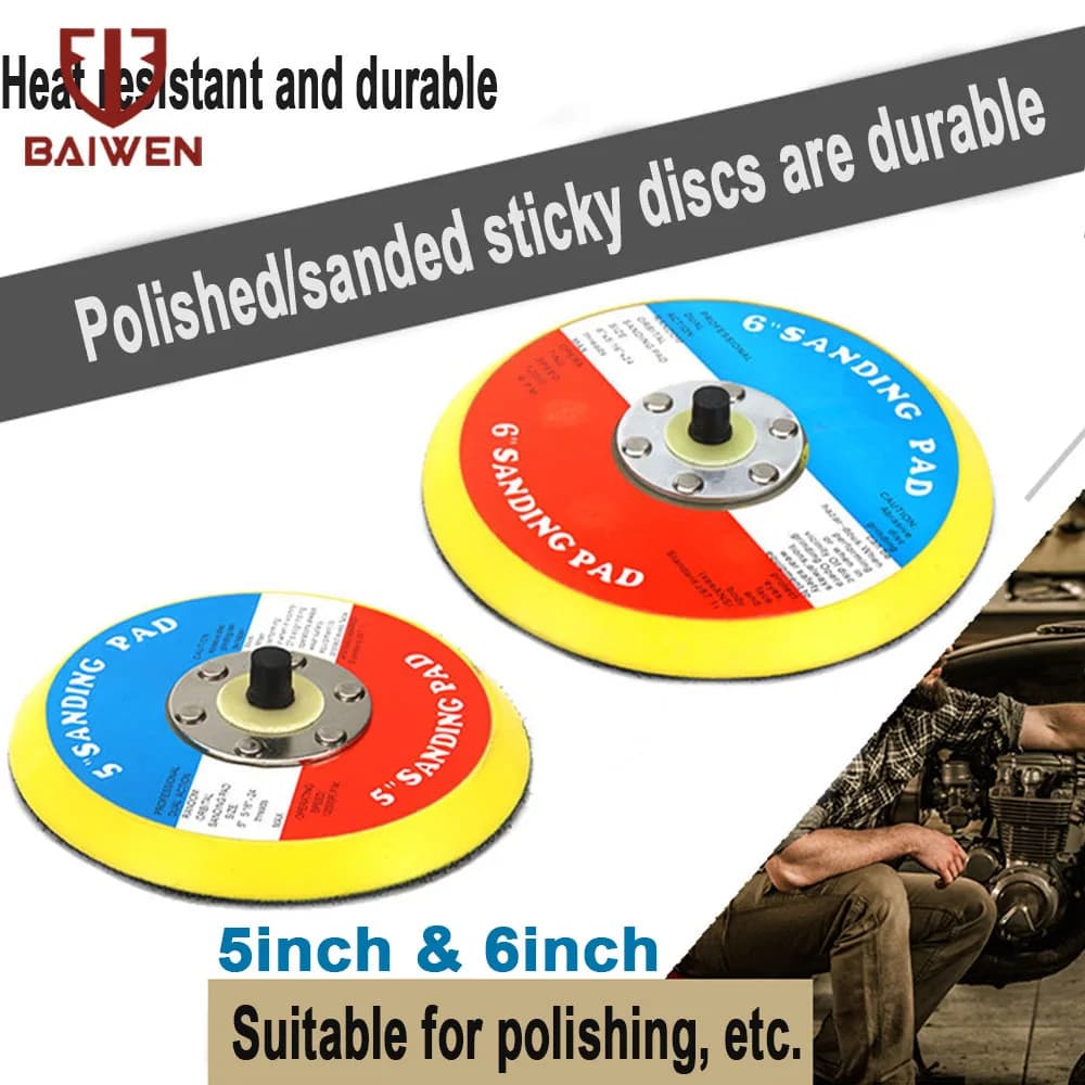 Piastre di supporto per levigatrice per lucidatura da 5 "6" Disco con gancio e anello Cuscinetti di supporto per levigatura autoadesivi per lucidatrice per auto Filettatura 5/16"-24