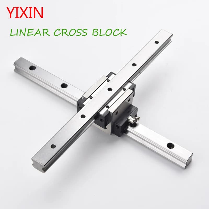 Parti della stampante 3D Carrello blocco guida lineare a scorrimento incrociato CNC 2 pezzi guida lineare + 1 pezzo di blocco trasversale Set binario lineare angolare