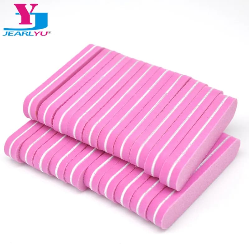 Nuovo 20 pz Mini Lima per unghie Smalto Levigatura Lavabile Cura delle unghie Lucidatura Carta a doppia faccia e Nail Art Pedicure e Strumenti per manicure