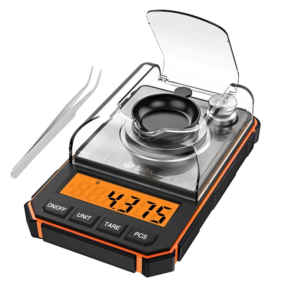 Brifit Digital Electronic Balancing 0.001 g/50 gMini professional precision milligram pocket balance with 50 g calibration weights