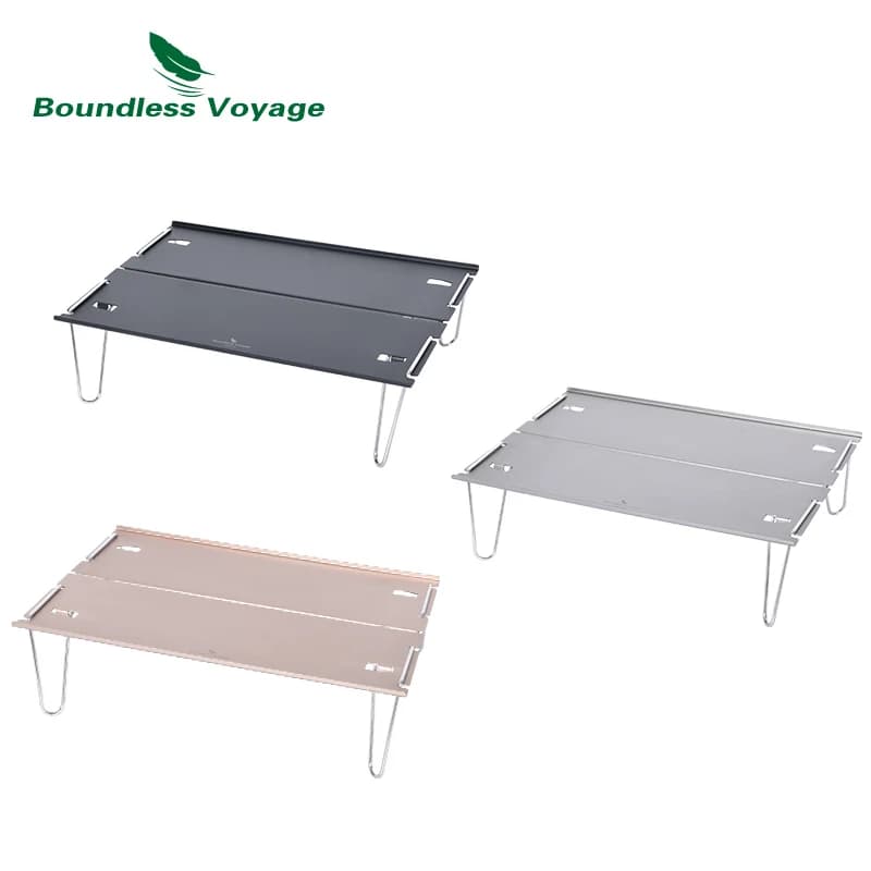 Tavolo da campeggio da viaggio senza limiti tavolo pieghevole leggero con piano rigido Mini tavolo in lega di alluminio con borsa per il trasporto BVT01