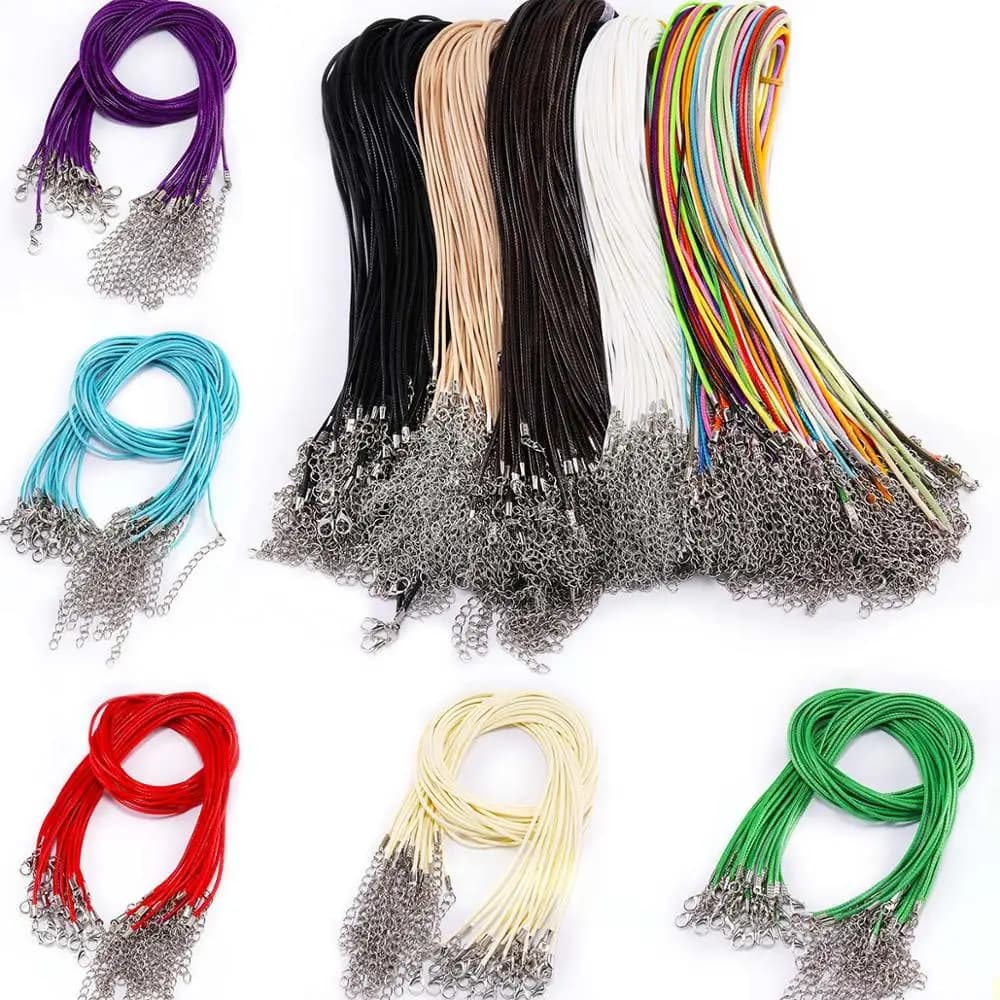 10Pcs 1.5/2mm Fauxs Fatto A Mano In Pelle Intrecciata Regolabile Corda Pendente di Fascino Risultati Catenaccio Della Stringa del Cavo FAI DA TE monili Che Fanno