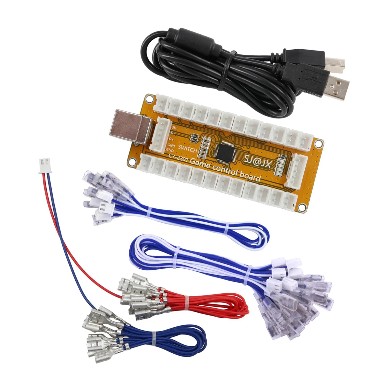 SJ @ JX Arcade Game USB Encoder Zero Delay Gamepad LED Button Joystick Controller for Nintendo Switch PC PS3 Raspberry Pi 2201