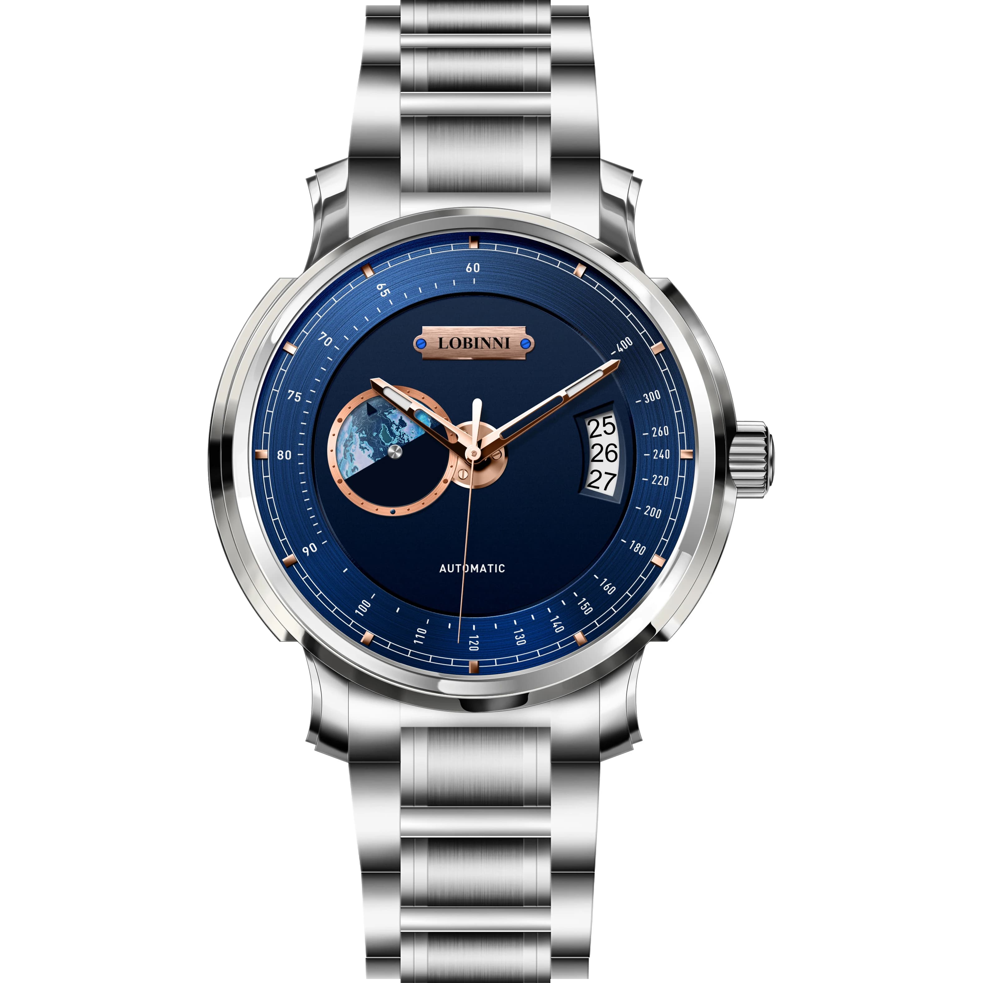 LOBINNI Men Automatic Watch 42mm Tachymeter Switzerland Mechanical Wristwatch Waterproof Sapphire Mirror Clock