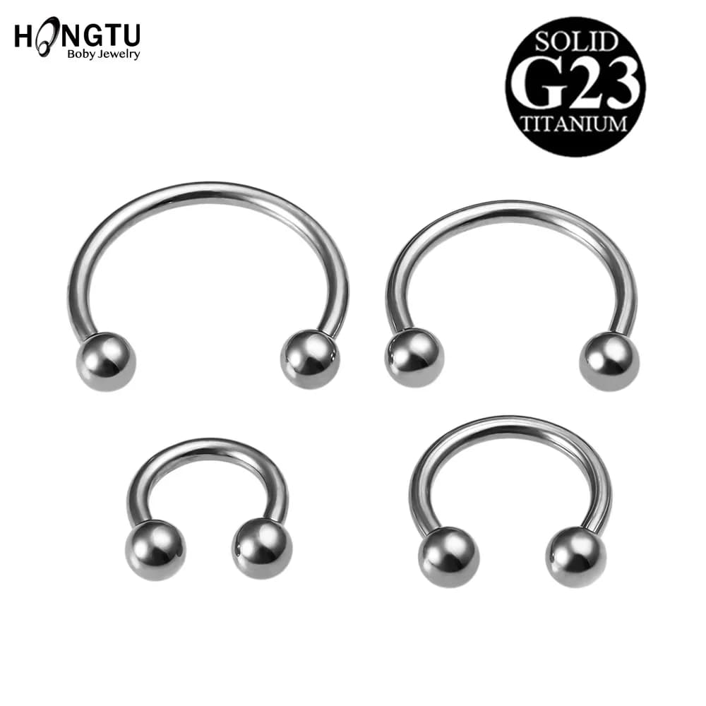 HONGTU 1PC G23 Titanio Ferro di Cavallo Setto Penetrante Naso Anello Labbro Orecchio Bar 6-12mm BCR Circolare Bilanciere Gioielli Penetranti Del Corpo