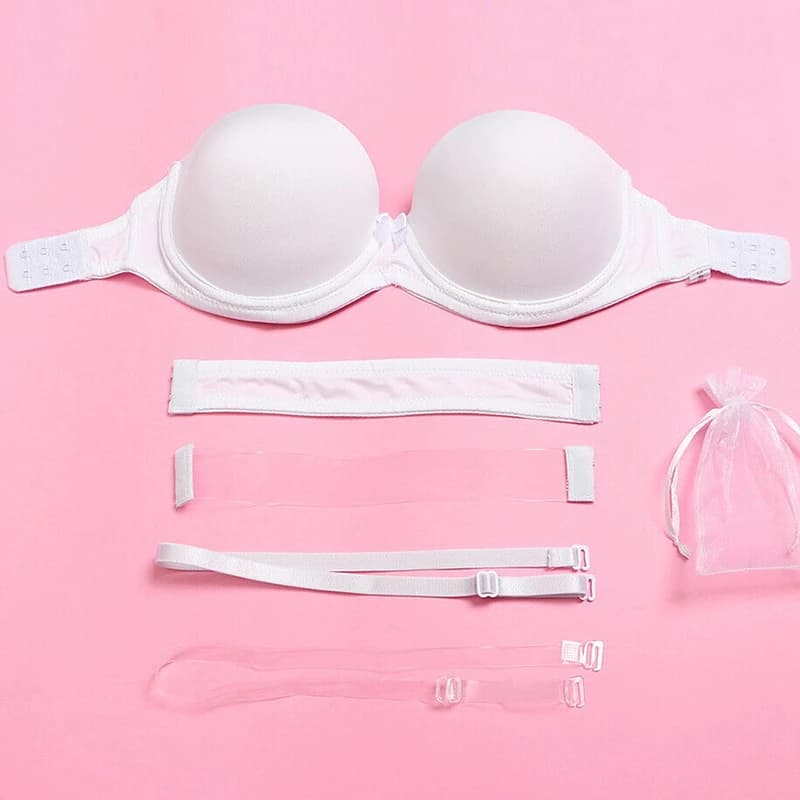 Yandw Nuovi Reggiseni Da Sposa Per Le Donne Multiway Reggiseno Sexy Invisibile Trasparente Indietro Halter Neck Bralette Lingerie Reggiseni Senza Spalline Bianco Puro