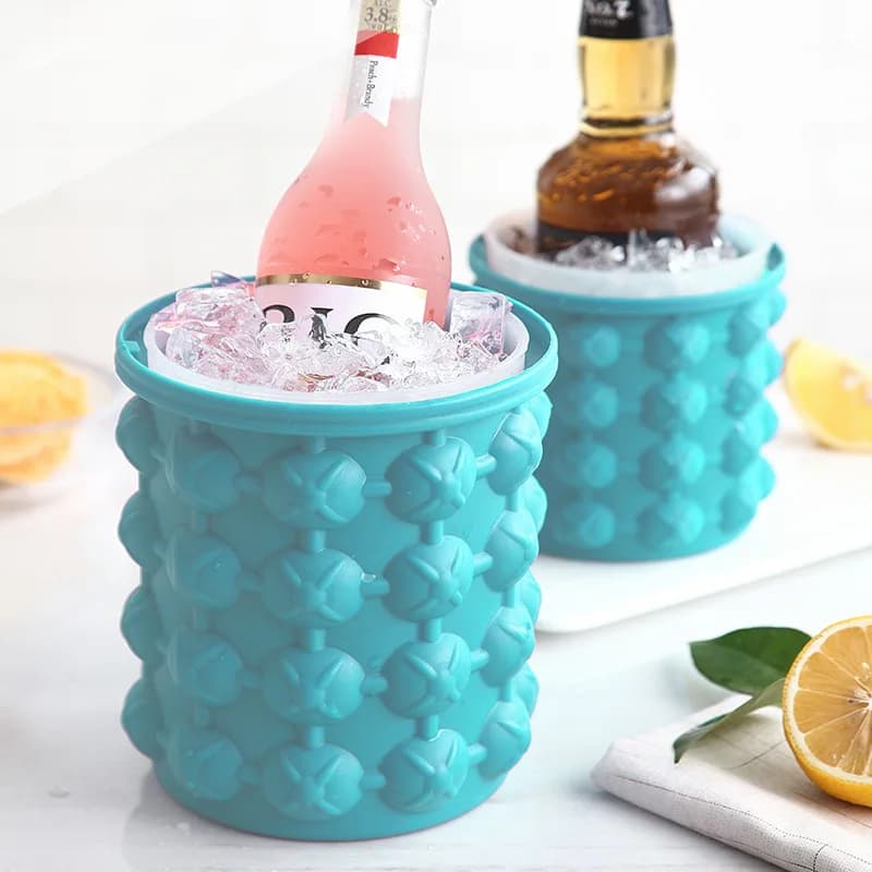 Secchiello per il ghiaccio portatile stampi per cubetti di ghiaccio in Silicone cantinetta per vino armadietto per birra salvaspazio strumenti per Bar da cucina congelamento per whisky