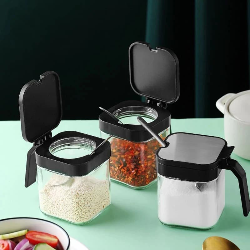 Scatola di condimento combinazione barattolo di spezie vetro agitatore di sale MSG cucina domestica scatola di immagazzinaggio cereali secchi serbatoio bottiglia di olio Set di gadget