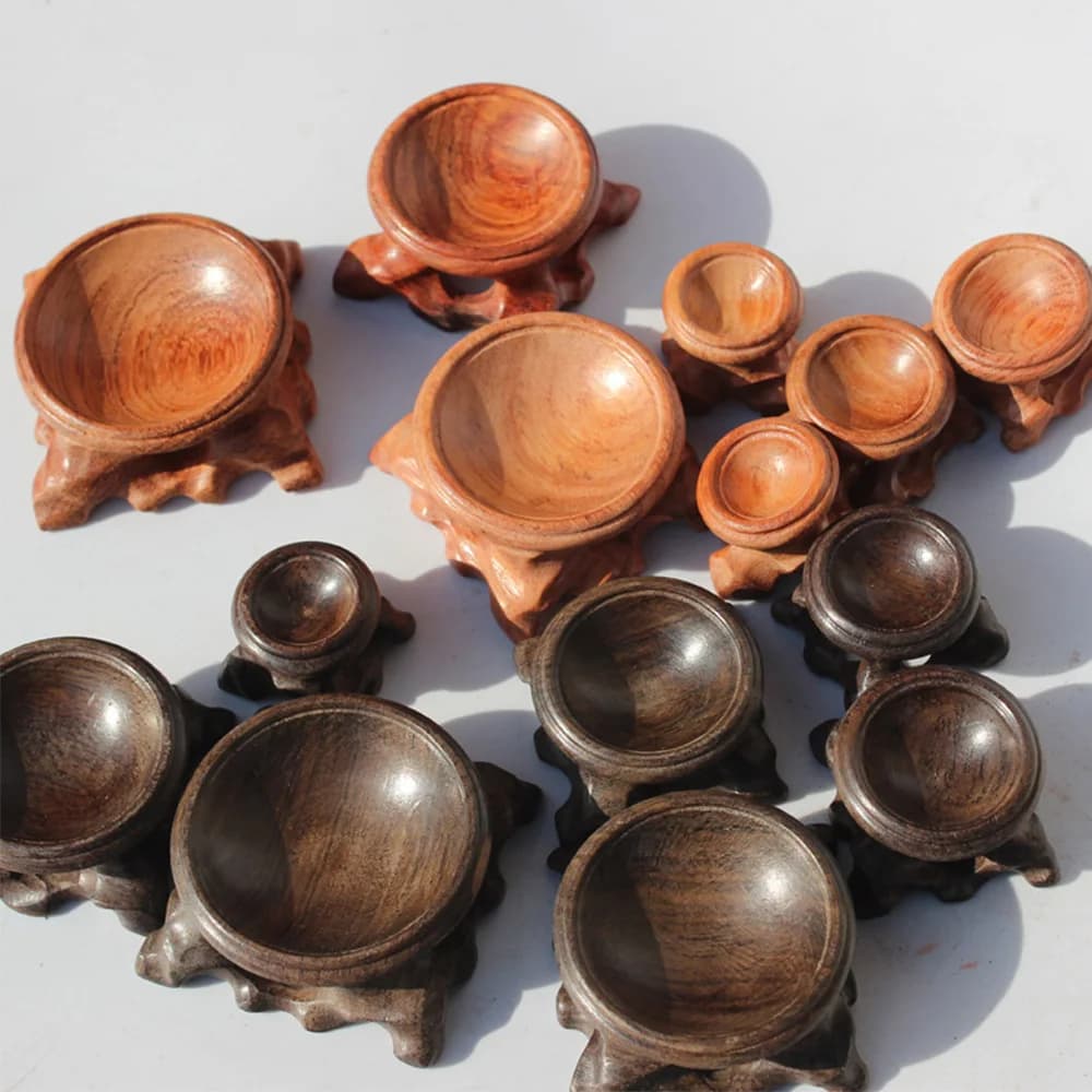 Base per espositore in legno con ramo acido per la decorazione domestica della pietra del globo della sfera di cristallo