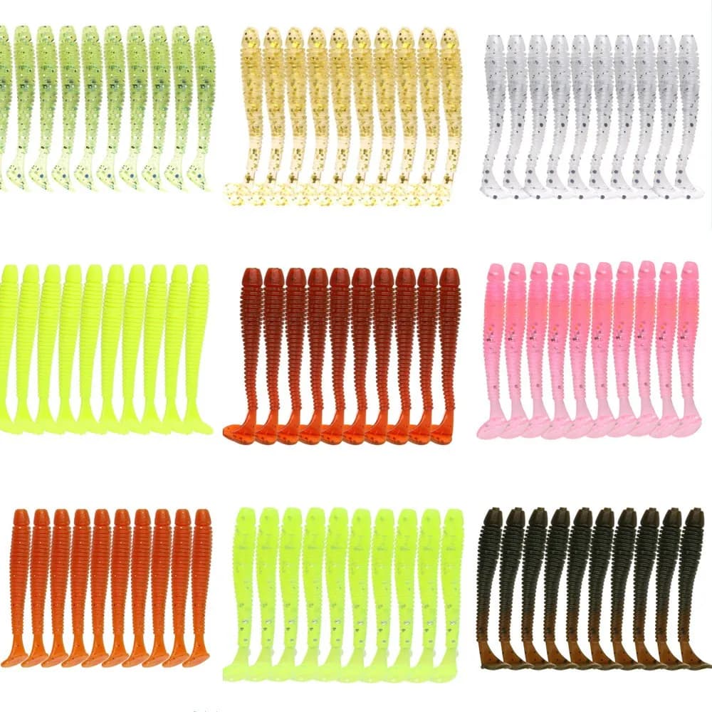10 pz/lotto Coda Classica Richiamo Morbido Saturno Verme 0.6g/ 5.2 centimetri Glow in Scuro Richiamo In Silicone Jig Testa Esche Morbide Carpa Bass pesca Peche