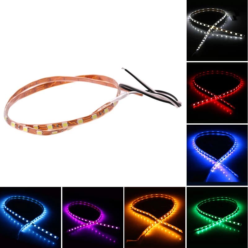 12V Universal Auto Led Decorative 45CM Striped Lights Decoration Motorcycle Led Bar Auto Interior Environment atmosphere Strip Lighting