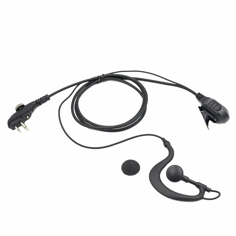 Cuffia auricolare a HYT-2 Pin, auricolare Walkie Talkie microfono, auricolare a forma di G per Hytera TC500 TC610 TC700EX TC508 BD500 PD56