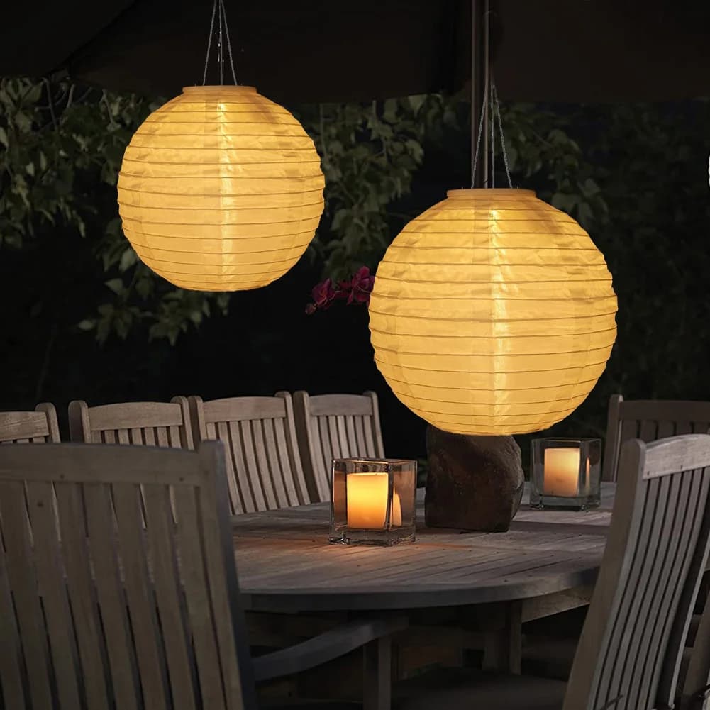 Lanterna solare principale d'attaccatura rotonda di Nylon dei rifornimenti di festa della decorazione esterna impermeabile del giardino della lanterna variopinta da 12 pollici