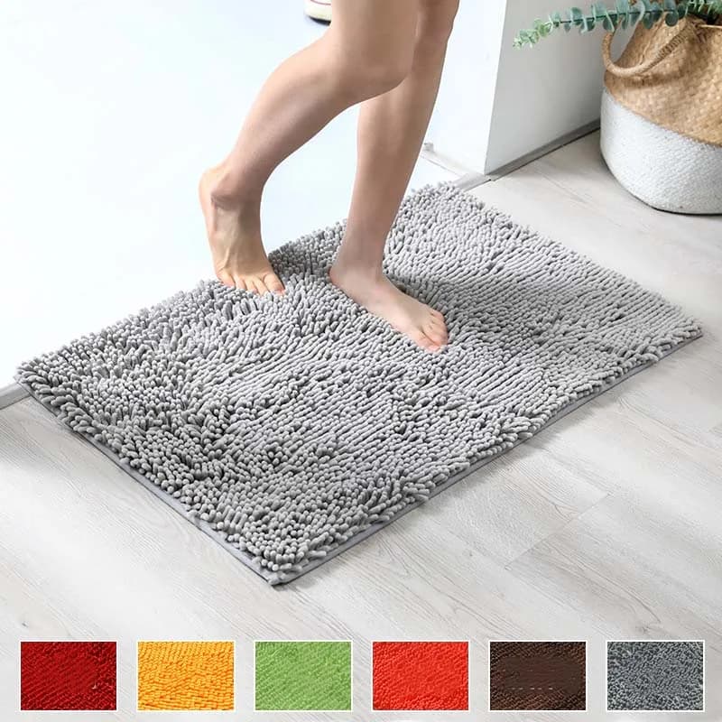 Solid color soft plush lashes non-slip lashes bath mat water absorption mat for wc carpet door for home decoration