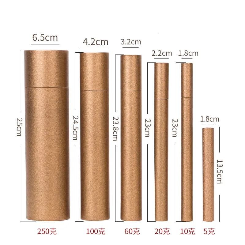 Extra Long Incense Bucket, Kraft Paper Tubes, Household Storage Sticks, Packing Box for Gift, Colorful, 10Pcs