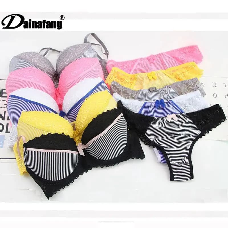 DaiNaFang Push Up Reggiseni da donna Set per Big Boops Biancheria intima di pizzo sexy Mutandine BCDE Cup Ladies Plus Size Lingerie femminile francese