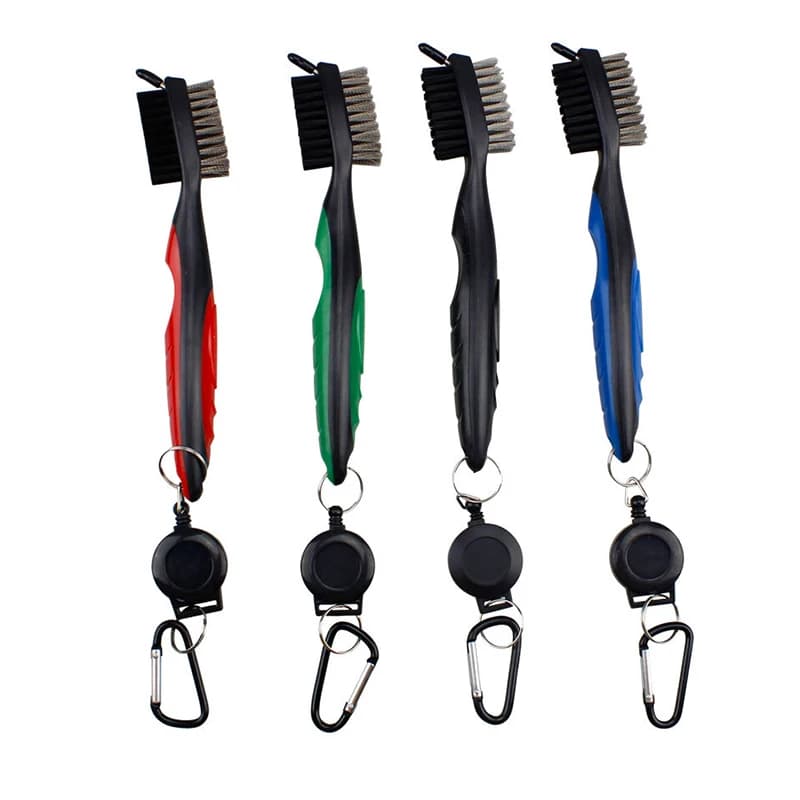 CRESTGOLF Strumento per kit di pulizia per pulizia palline con clip per spazzole da golf su due lati con pennarello