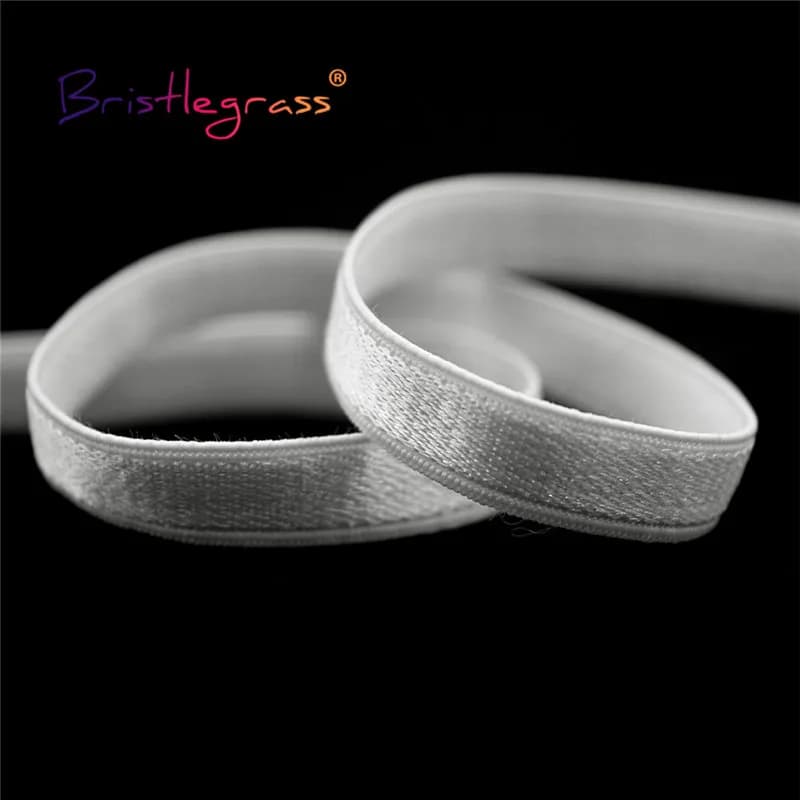 BRISTLEGRASS 2 5 10 Yard 5/16" 8mm Shiny Nylon Bra Strap Elastic Spandex Satin Band Shoulder Tape Underwear Lingerie Sewing Trim