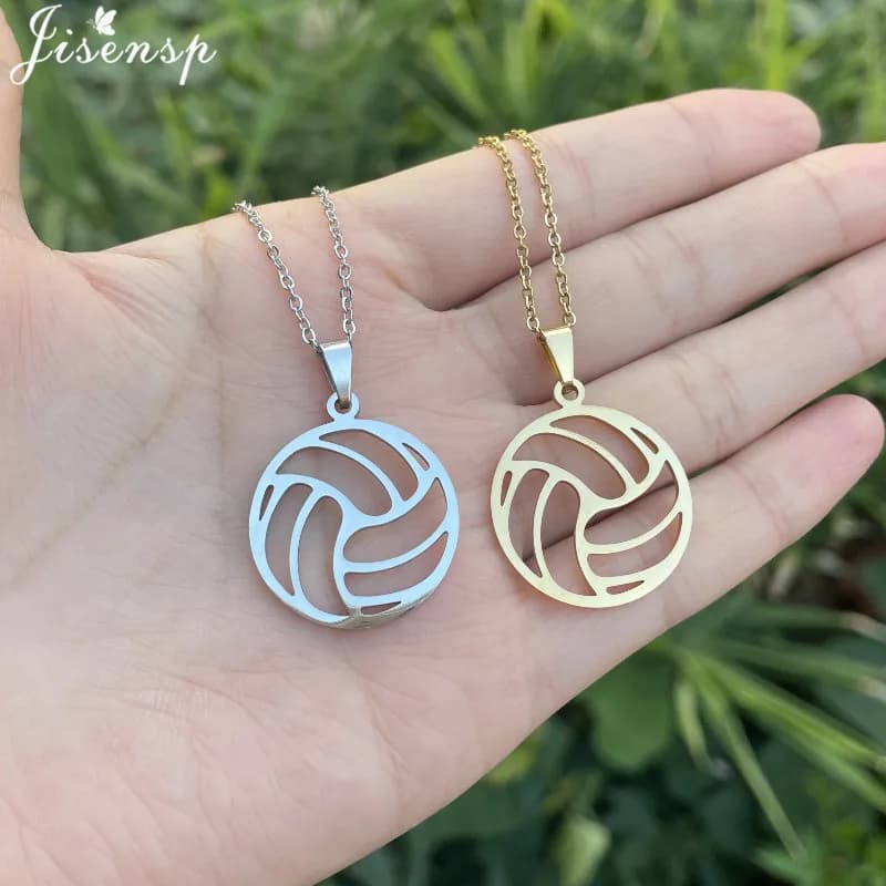 Moda casual pallavolo collana donna uomo palla pendente gioielli sportivi collane da calcio in acciaio inossidabile fan migliori regali