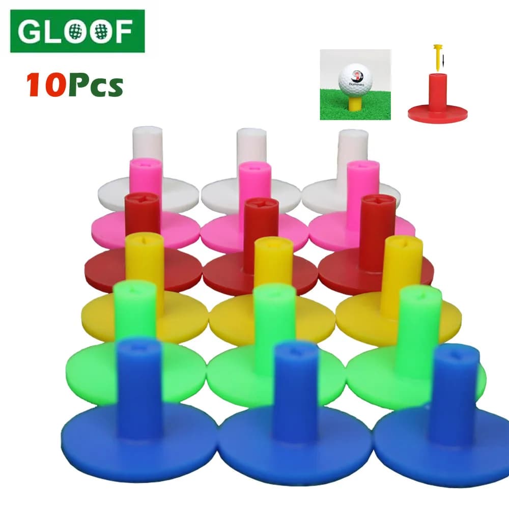 10 pz/lotto Tees da Golf in Gomma Supporto per Tee da Golf-Tee da Golf Ball Stud Tappetino da Golf Strumenti di Formazione Accessori per Golfisti