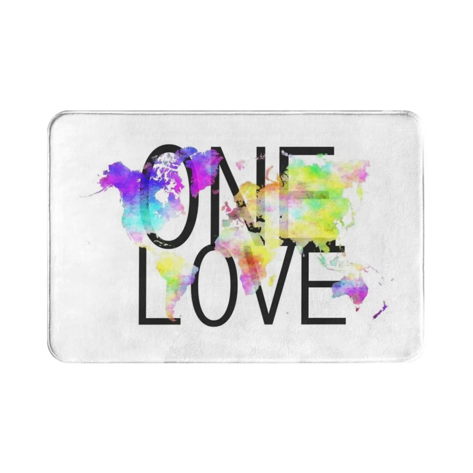 One Love Tappeto Tappetino Tappeto Cuscino Morbido antiscivolo One Love Peace World Peace World Map Mappa Mappe Globo Earth Planet