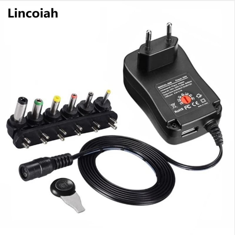 1 pz 3 V 4.5 V 5 V 6 V 7.5 V 9 V 12 V 2A 2.5A AC/DC Trasformatore Adattatore di Alimentazione Regolabile Caricatore Universale per HA CONDOTTO LA Luce di Striscia