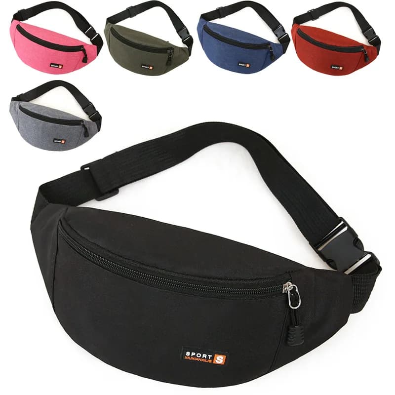 Casual Waist Bag Women's Strap Pockets Riding Outdoor Race And Jogging Men's Banana Mobile Phone Bag Fanny Pack Waterproof Crossbody Bag