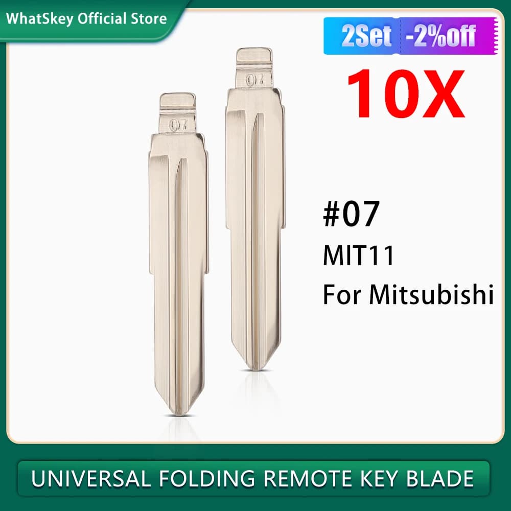 Chiave per auto vuota non tagliata con vibrazione remota da 10 pezzi MIT11 # 07 Per Mitsubishi Outlander Grandis ASX Pajero No.07 KD Lama
