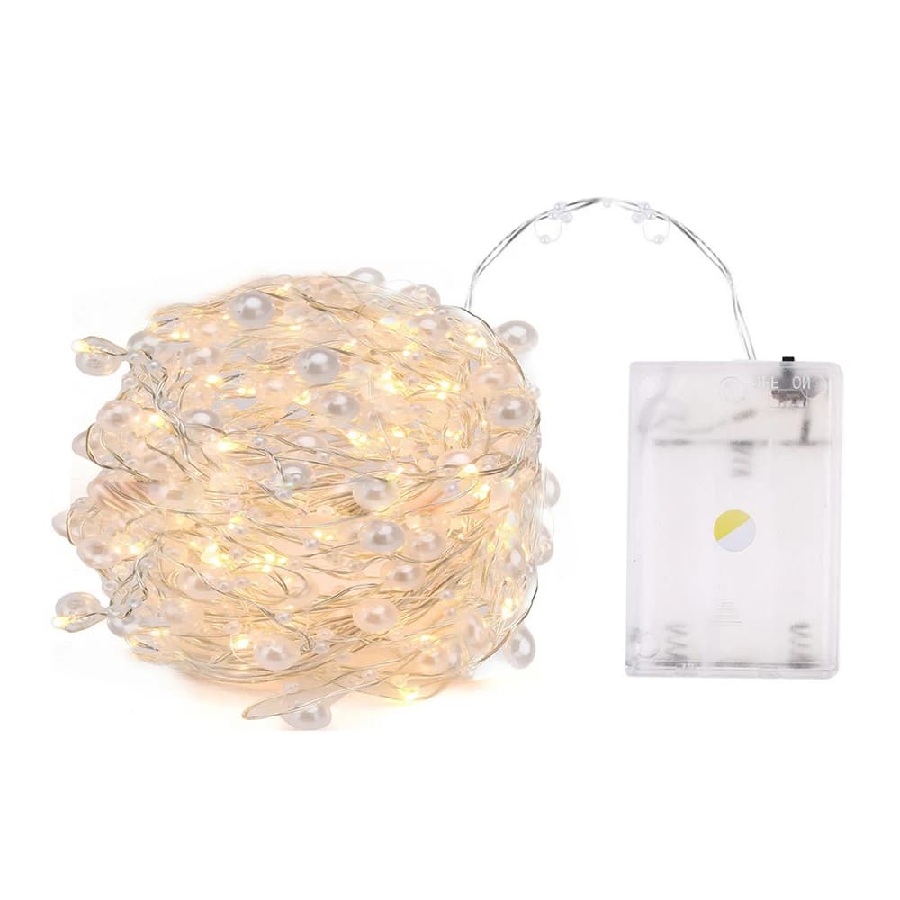 LED Perla Filo di Rame Luci Della Stringa 2M 5M 10M Alimentazione Della Batteria Ghirlanda Casa FAI DA TE Lampade Fata Per La Festa di Nozze regali di festa