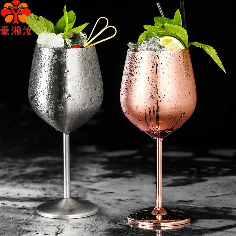 Stainless Steel Cocktail Glasses Goblet Wine Drinking Cups - Glass for Champagne And Cocktails
