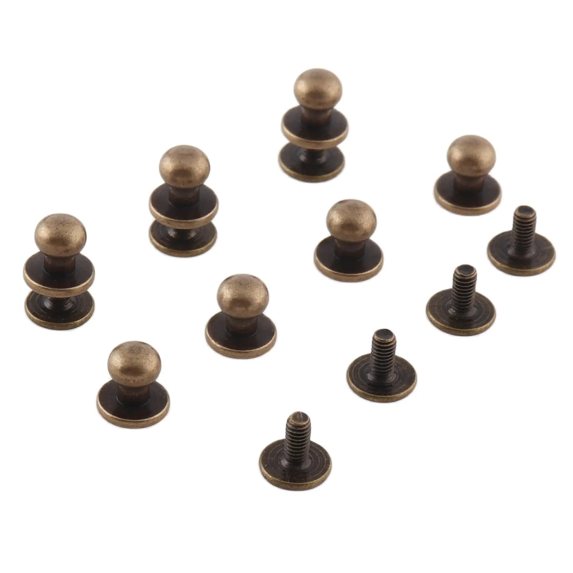 Rivetti a doppio cappuccio da 7 mm Rivetti a bottone in bronzo Borsa Scarpe Indumento Decorazioni artigianali in pelle Forniture per cucire fai da te Fai da te
