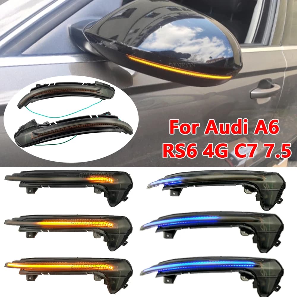 Specchio dinamico Lampeggiante Per Audi A6 C7 C7.5 4G S6 LED Indicatori di direzione 2013 2014 2015 2016 2017 2018 RS6 Sline Tuning Parti Freccia Iigh