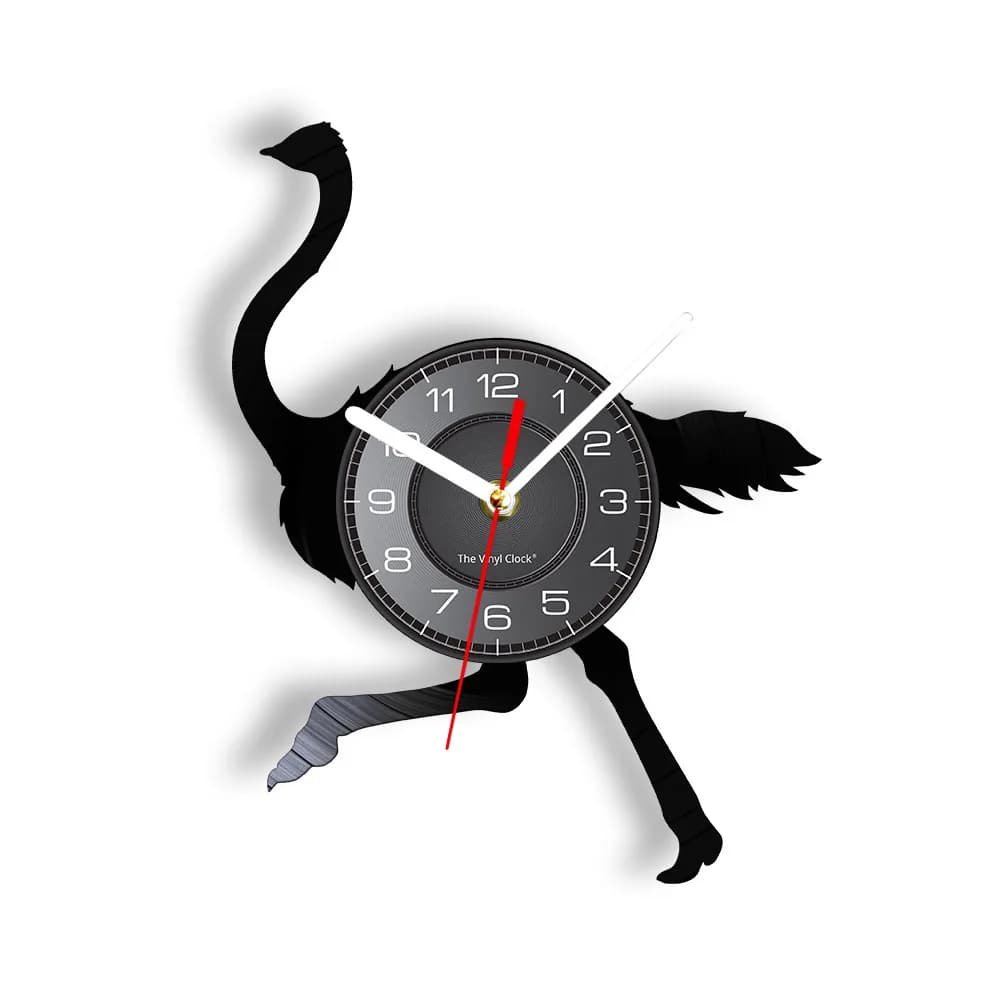 Orologio da Parete Silenzioso in Vinile con Silhouette di Fenicottero Gigante, Decorazione Artistica Moderna per Cameretta con Uccelli, Design FMG