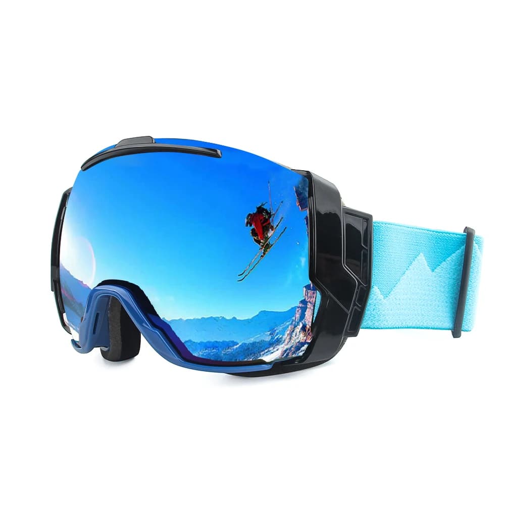 Occhiali da sci UV400 antiappannamento con lente per il giorno di sole e opzioni di lenti per il giorno notturno, occhiali da sole da Snowboard indossare sopra gli occhiali Rx