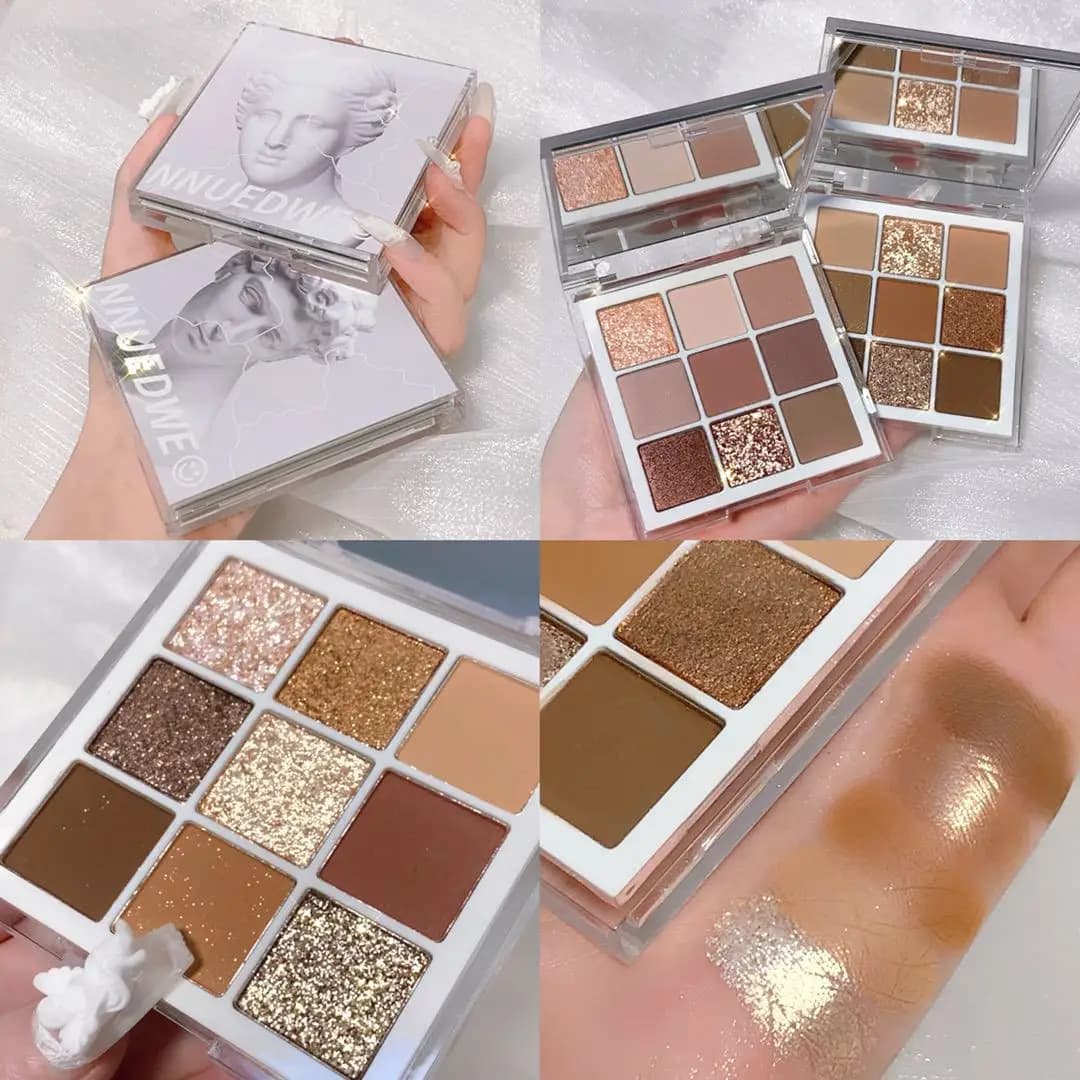 Palette di ombretti 9 colori Palette di ombretti Color terra opaca ombretto luccicante ombretto Glitter impermeabile di lunga durata