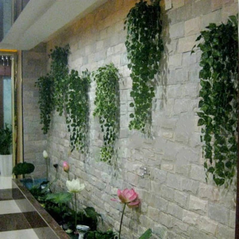 1Piece 1M Home Decor Artificial Ivy Leaf Garland Plants Vine Fake Foliage Flowers Creeper Green Ivy Wreath Garden Wall Decor