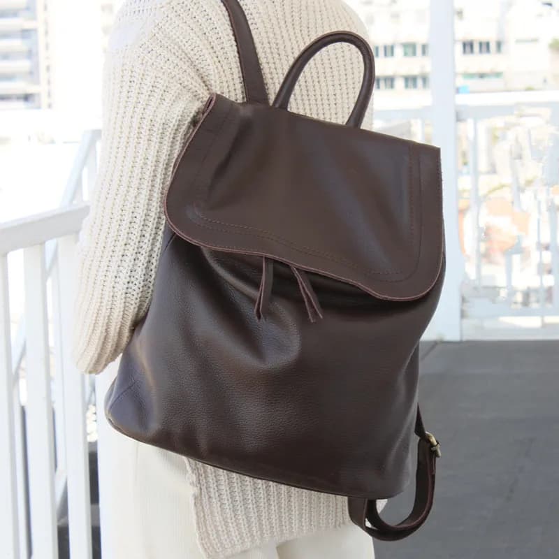 Zaino di design borsa da viaggio in vera pelle da donna zaino da scuola di grandi dimensioni in stile semplice di alta qualità per ragazze