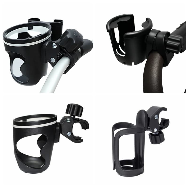 Portabicchieri per passeggino con porta telefono Portabottiglie universale Portabicchieri girevole a 360° per carrello per bottiglia di latte Accessori per carrozzina