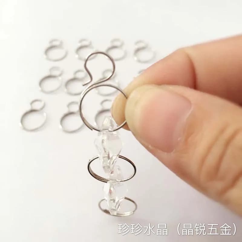 500pcs 7mm 11mm stainless steel pendants Metal Hooks, crystal beads Hooks for chandeliers curtain metal connectors beads fitting