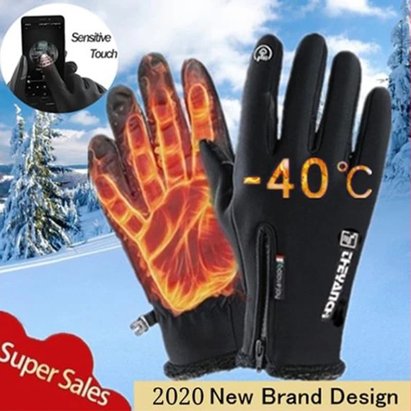 Guanti da Moto guanti da Moto guanti da Moto antiscivolo resistenti all'acqua Touch Screen invernali foderati in pile termico invernale