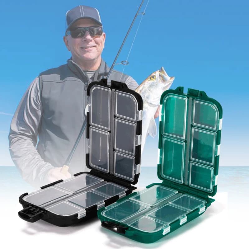 Mini bag 10 compartments Flying fishing gear box Fishing spoon Hook box for storing baits Fishing accessories