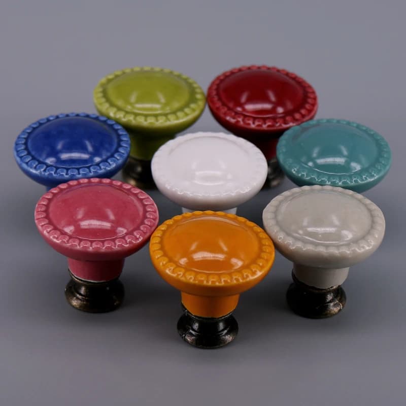 1x maniglie per comò, maniglie per porte in ceramica, manopole per mobili rotonde, manopole colorate per cassetti per guardaroba