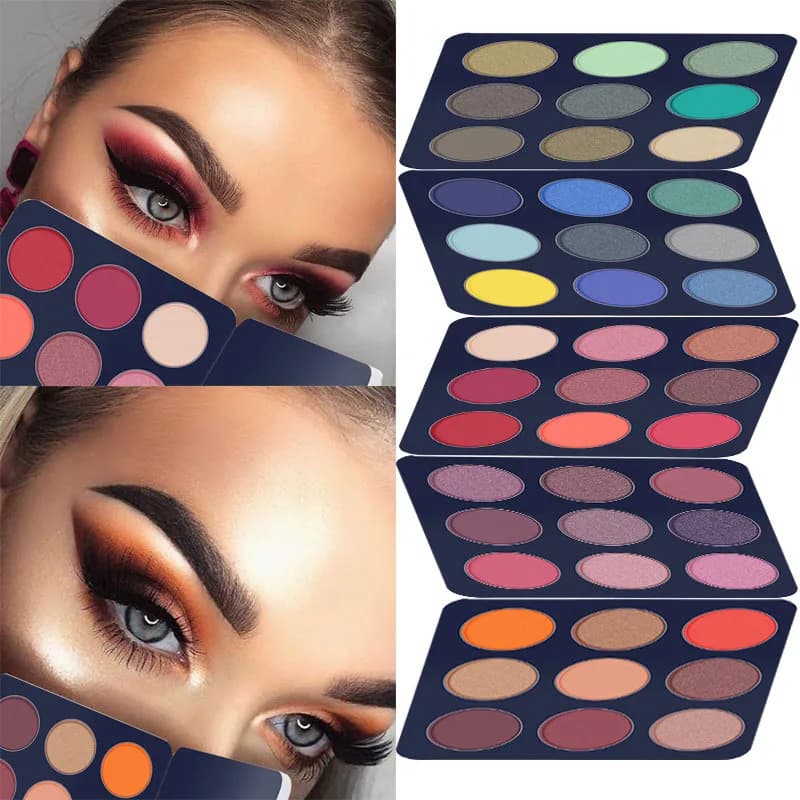 1PC 9 Colori Ombretto Tavolozza Impermeabile Diamante Glitter Shimmer Ombretto In Polvere Ombra Professionale Kit Cosmetico T0903