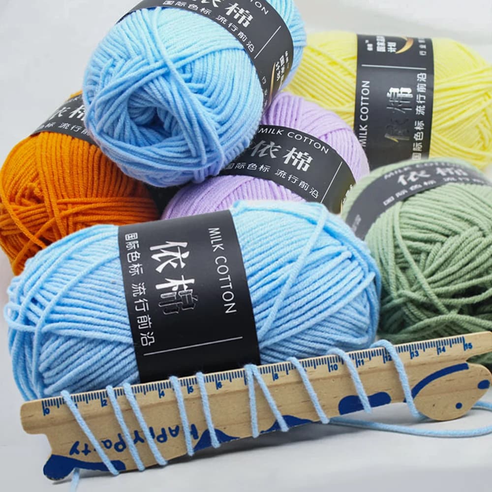 50g di lana morbida filato di cotone al latte uncinetto anti-pilling filo per maglieria a mano per cardigan sciarpa cappello maglione per bambini forniture per bambole