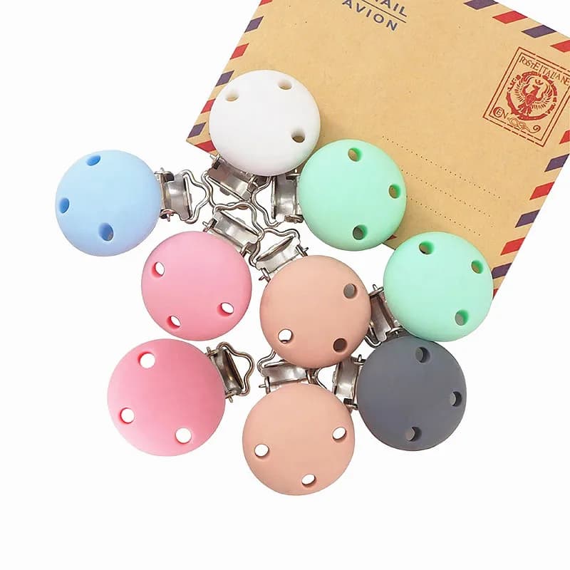 Chenkai 50 pz Silicone 30MM diametro tondo Clip fai da te ciuccio bambino manichino infermieristica succhietto dentizione giocattoli sensoriali accessori regalo