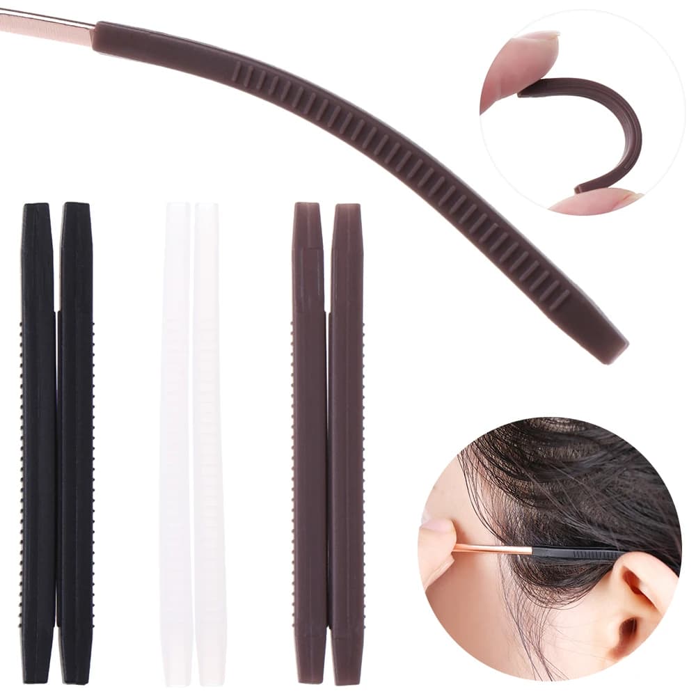 5 Pairs Anti Slip Gancio per L'orecchio Occhiali da Lettura Gamba Punta in Silicone Ear Grip Tempio Gancio Montatura per Occhiali Occhiali da Vista Grip